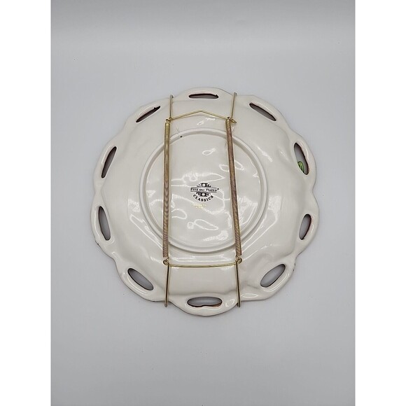 Fitz & Floyd Christmas Lodge Wall Plate Canape Plate 10 1/2" w Hanging Bracket - Picture 5 of 12